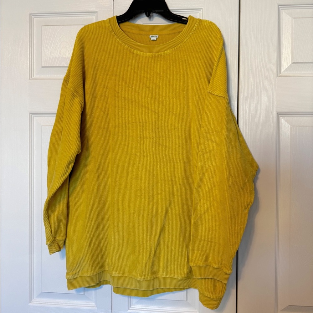 Aerie Yellow Ribbed Oversized Sweater